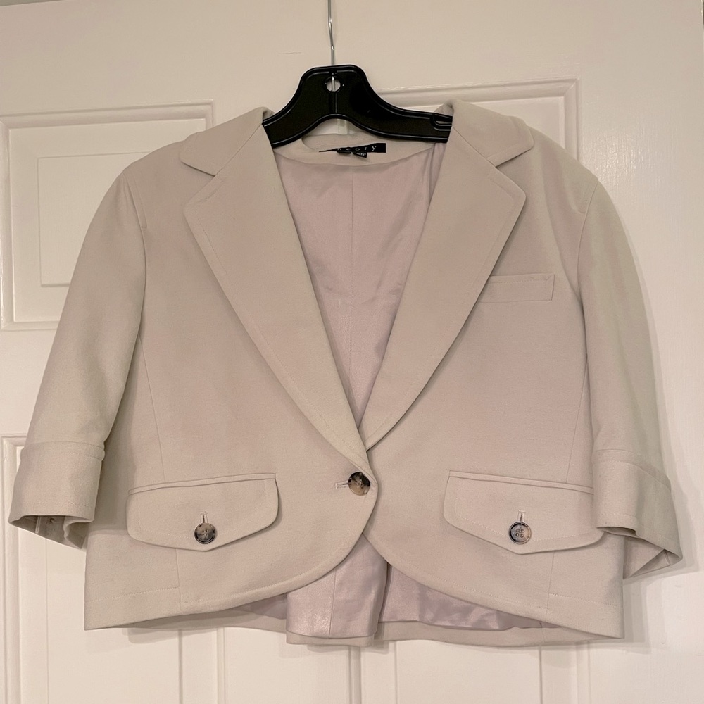 Theory khaki cropped blazer Size L